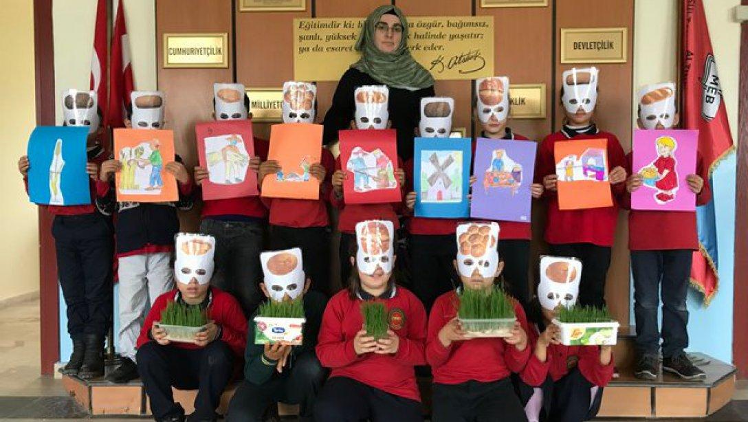 İlçemiz Fatih Sultan Mehmet İlkokulu Öğrencilerinden "Sepetimde Ekmek Var" konulu e-Twinning Projesi